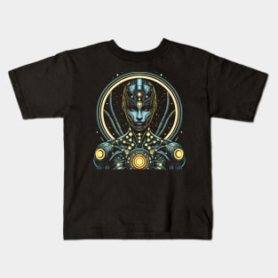 Cyber lady steampunk artwork Kids T-Shirt